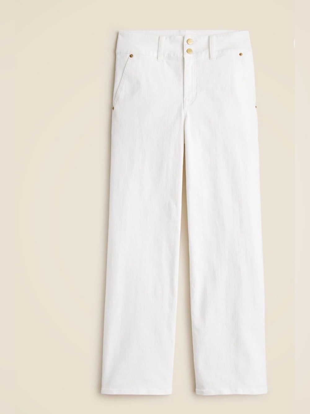 J. Crew White Tall slim-wide jean with stacked buttons in 31T